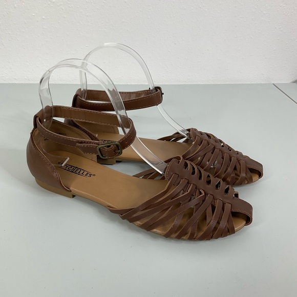 Seychelles Woven Leather Ankle Strap Sandals Size 7 - Picture 1 of 8